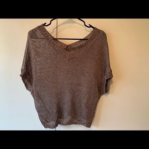 VINCE metallic short-sleeve sweater